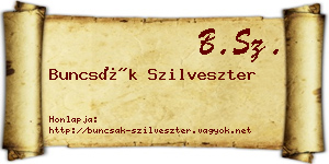 Buncsák Szilveszter névjegykártya